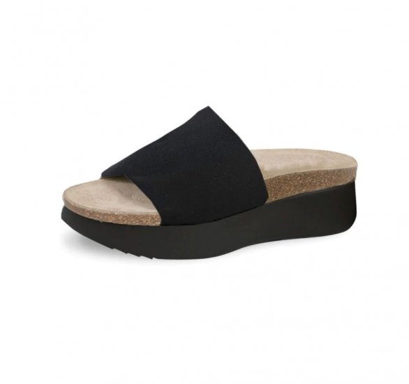 Munro Sandals | WOMEN'S NALIA-Black Stretch Fabric - Click Image to Close